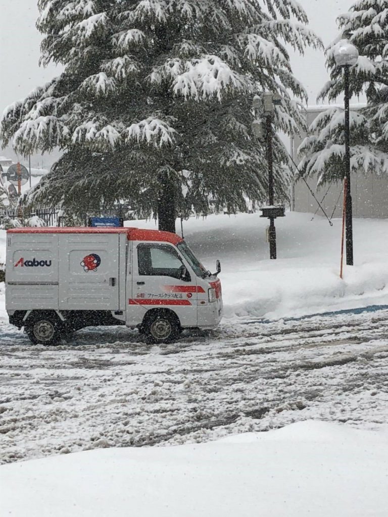 積雪の中、東京～富山まで1週間連日配送　　　　　赤帽ファーストクラス配送